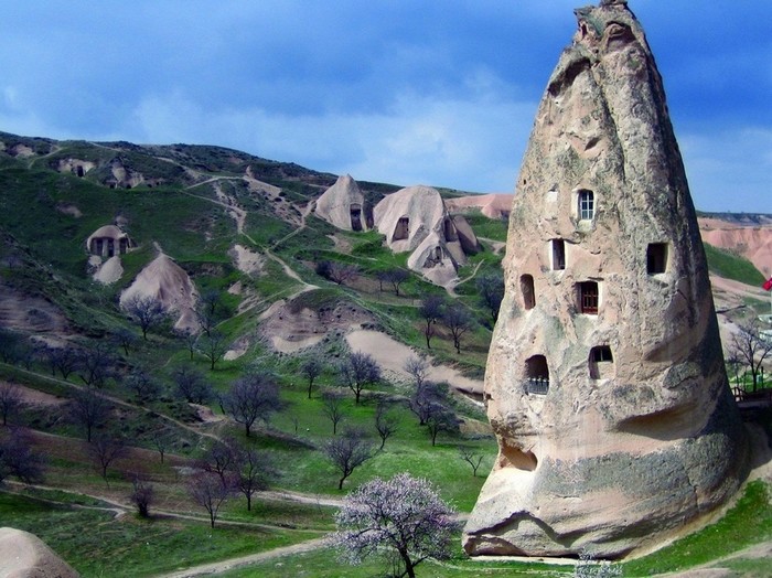 Maisons troglodytes, Cappadoce, Turquie