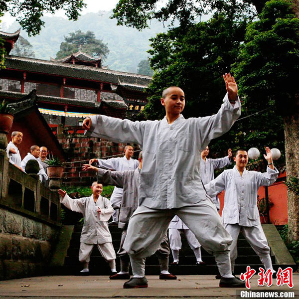 Visite d'une école bouddhiste au pied du mont Emei (10)