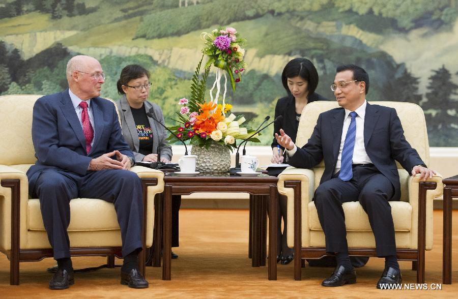 Le Premier ministre chinois rencontre un ancien secrétaire au Trésor américain (2)