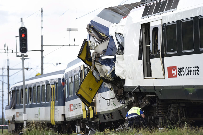 Suisse : 35 blessés dans une collision entre deux trains