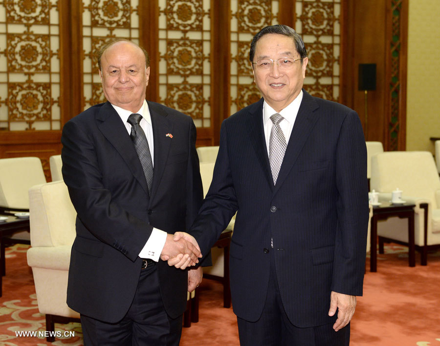 Yu Zhengsheng rencontre le président yéménite 