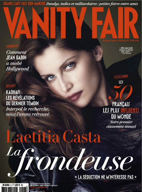 Laetitia Casta "la frondeuse" en couverture de Vanity Fair France