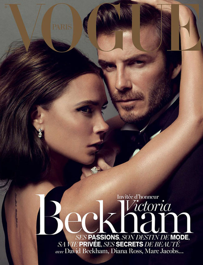 Le couple Beckham pose ensemble pour le numéro de No?l de Vogue Paris