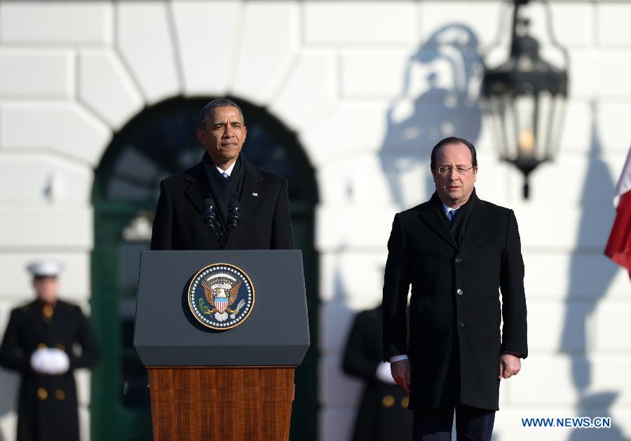 Accueil du président fran?ais par son homologue américain à la Maison Blanche (10)