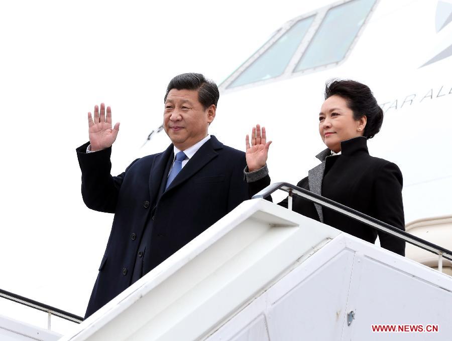 Arrivée du président chinois à Berlin pour une visite d'Etat en Allemagne