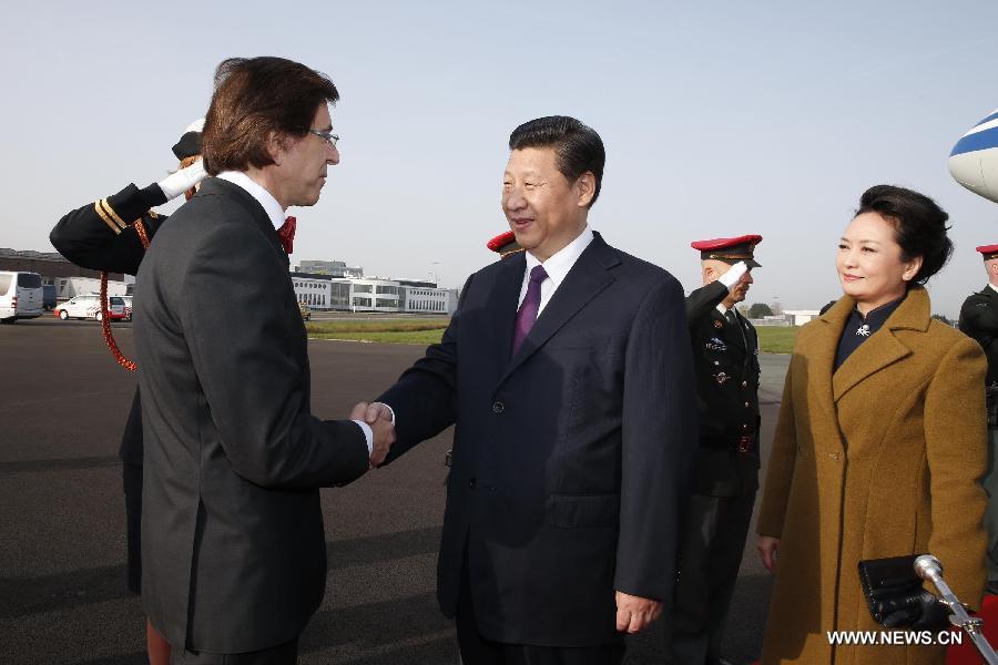 Arrivée du président chinois à Bruxelles pour une visite d'Etat (2)