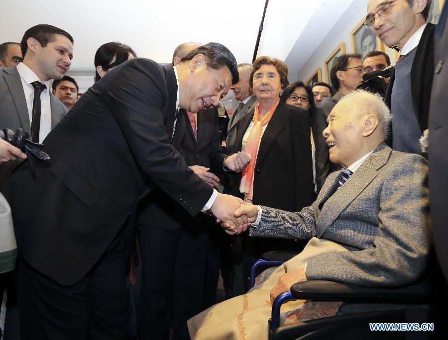 Le président chinois Xi Jinping visite le 26 mars 2014 le lieu d'origine de l'Institut franco-chinois de Lyon (IFCL), en tant que partie du programme de sa visite d'Etat actuelle en France.